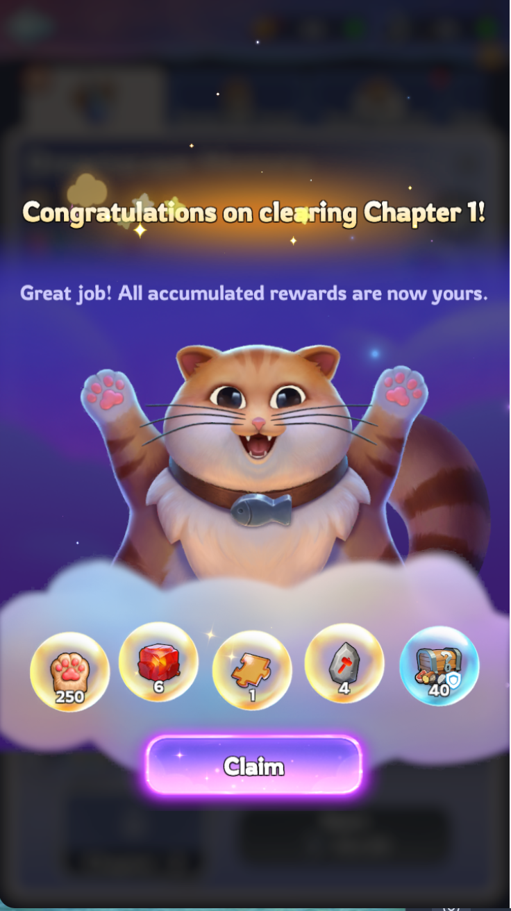 Dreamscape Memory chapter 1 clear rewards screen