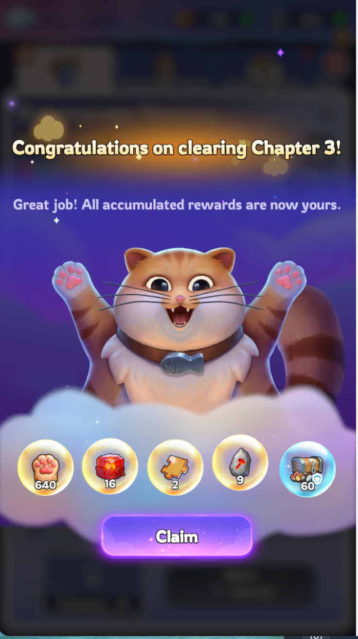 Dreamscape Memory chapter 3 clear rewards screen